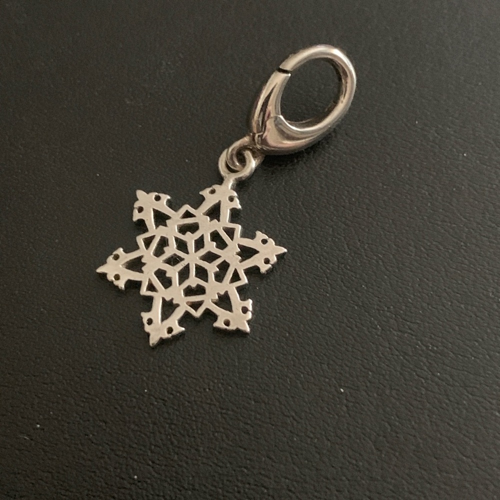 RETIRED Chic Silver Snowflake Pendant Necklace